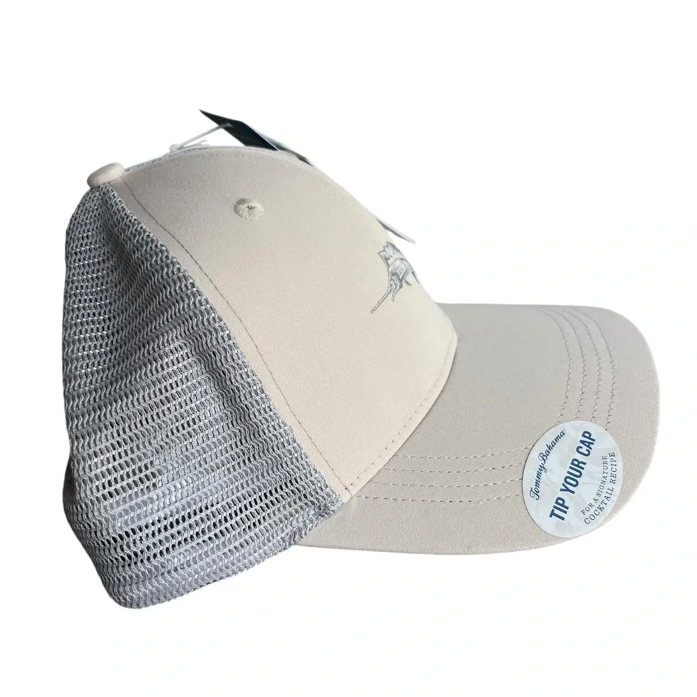 Tommy Bahama Men’s One Size, Cream Gray Marlin Adjustable Snap Back Baseball Hat - Picture 2 of 16